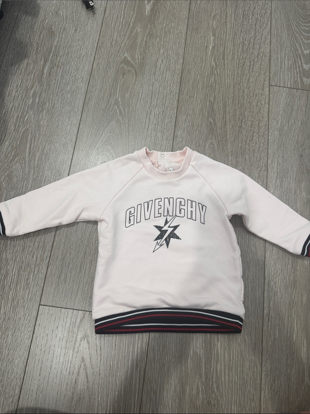 Givenchy Light Pink Logo Sweatshirt with Stripe Trim
